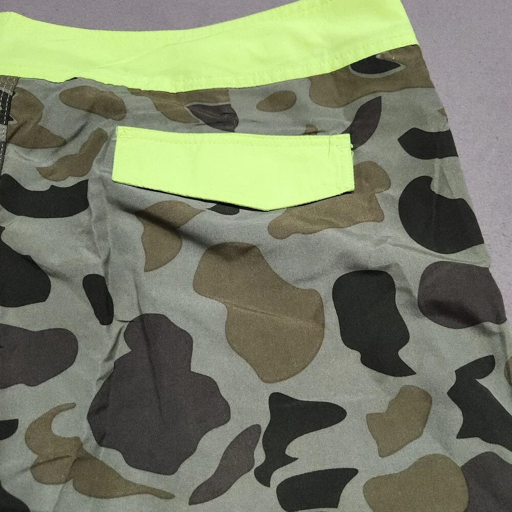 Castaways Men’S Board Shorts 40 Waist 3Xl Camo Neon Swim Trunks Drawstring 144